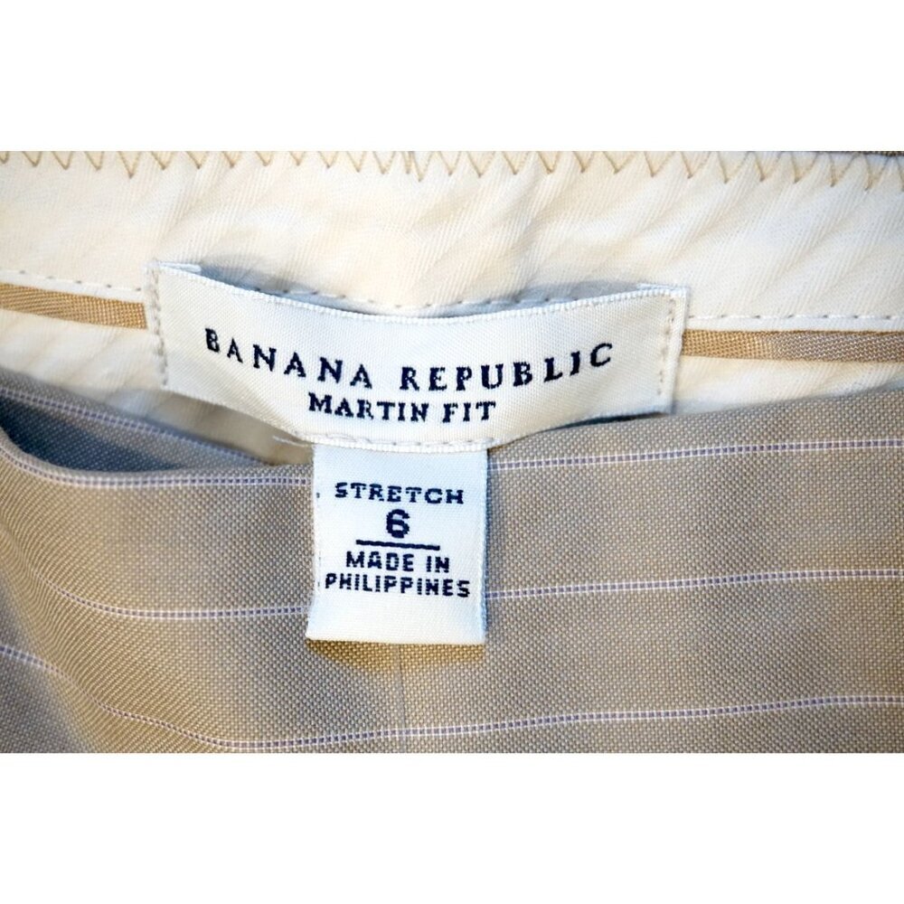 Banana Republic Striped Wool/Silk Martin Fit Wide Leg Pants - Size 6, NWT - Picture 7 of 9